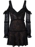 For Love And Lemons Cold Shoulder Lace Dress, Women's, Size: Small, Blue, Nylon/polyester/spandex/elastane