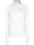 Proenza Schouler Pswl Logo Knit Long Sleeveturtleneck Top - White