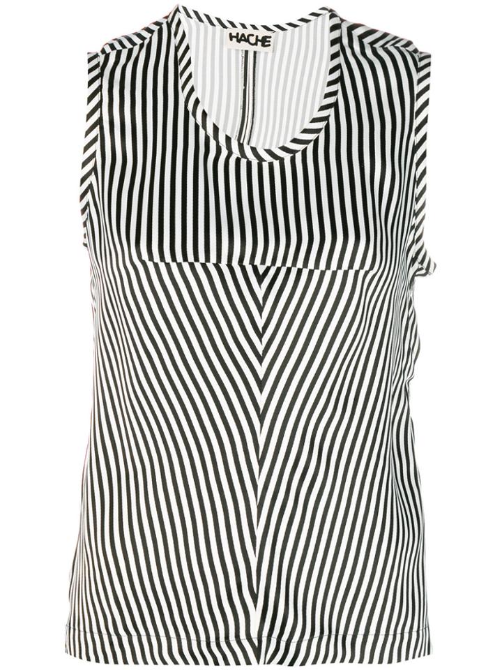 Hache Striped Tank Top - Black