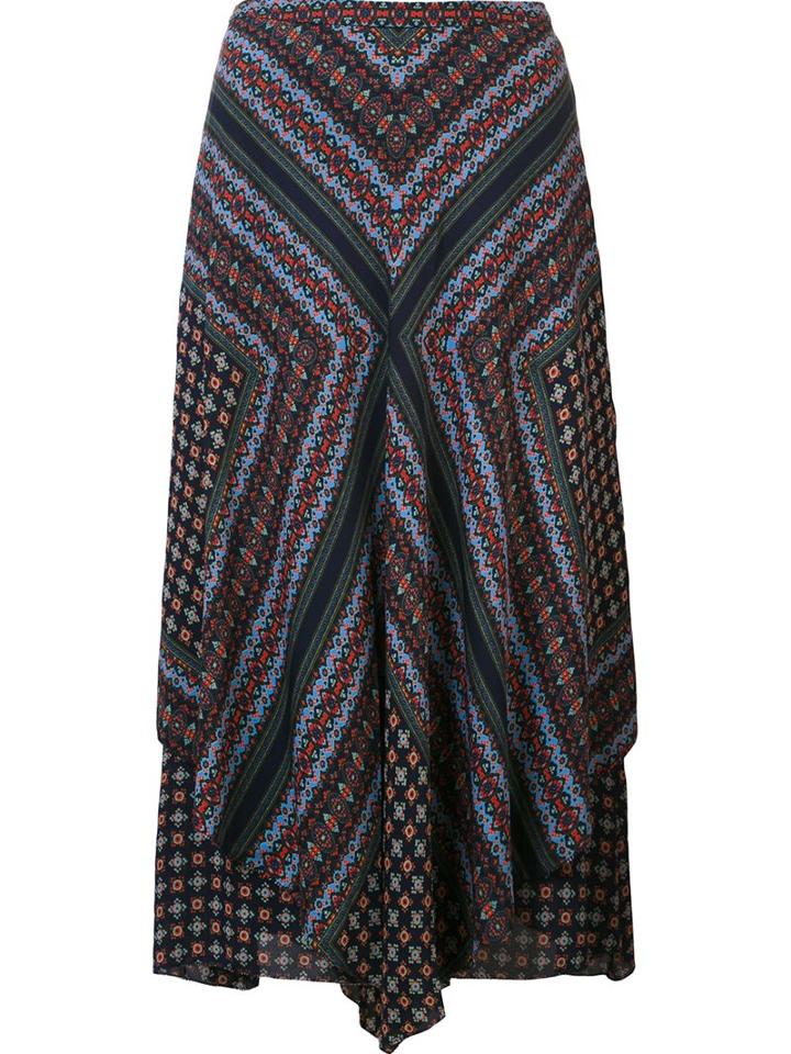 Derek Lam 10 Crosby Layered Patterned A-line Skit