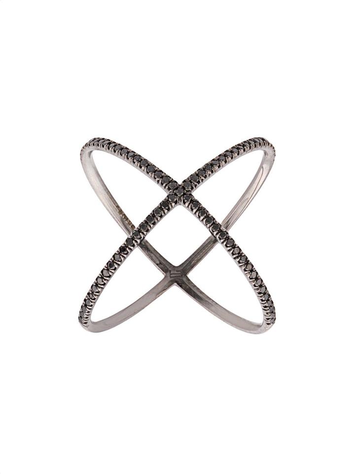 Eva Fehren 18kt White Gold X Diamond Ring - Silver