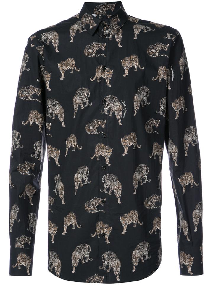 Dolce & Gabbana Classic Leopard Print Shirt - Black