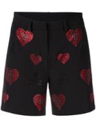 Philipp Plein - Indi Lake Shorts - Women - Cotton/polyester/spandex/elastane/viscose - M, Black, Cotton/polyester/spandex/elastane/viscose