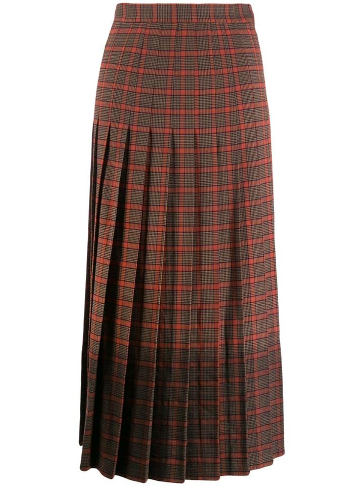 Etro Pleated Check Skirt - Neutrals