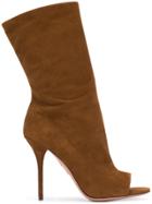 Aquazzura Eclair Peep Toe Bootie - Brown
