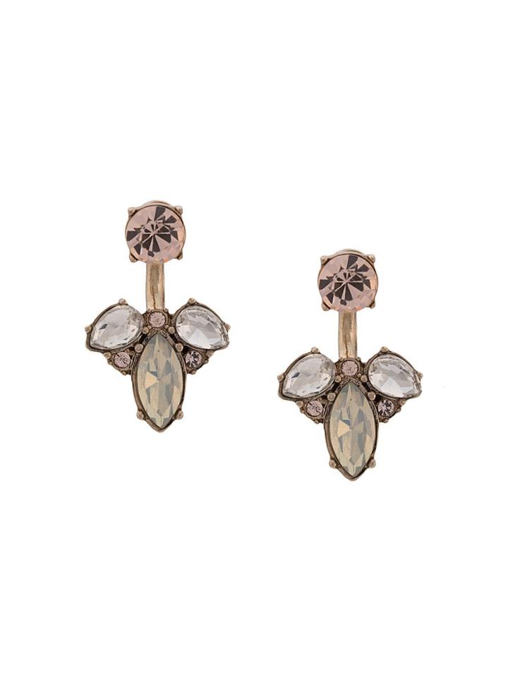 Marchesa Notte Crystal Pendant Earrings - Gold