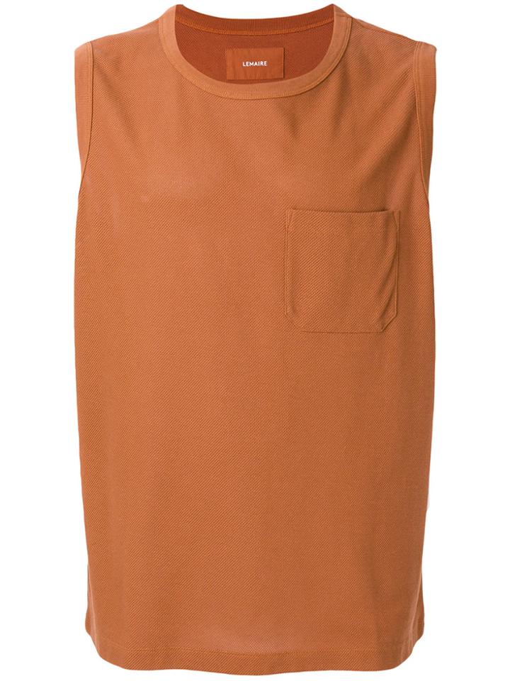 Lemaire Patch Pocket Tank Top - Yellow & Orange
