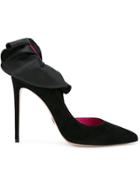 Oscar Tiye Black Suede Ruffle Adele 110 Pumps