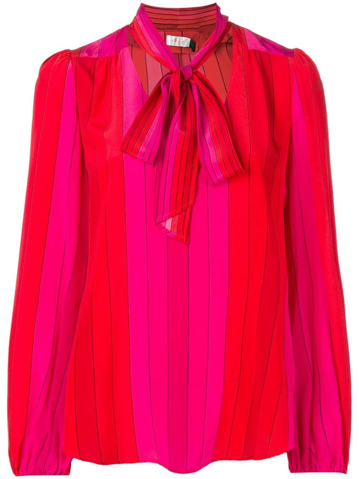 Rixo London Striped Blouse - Red