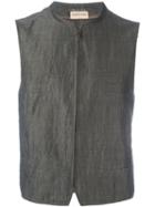 Romeo Gigli Vintage Front Zip Waistcoat, Men's, Size: 48, Grey