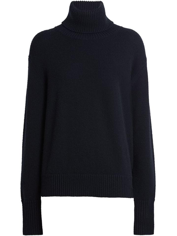 Burberry Archive Logo Appliqué Cashmere Roll-neck Sweater - Blue
