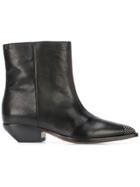 Iro Block Heel Ankle Boots - Black