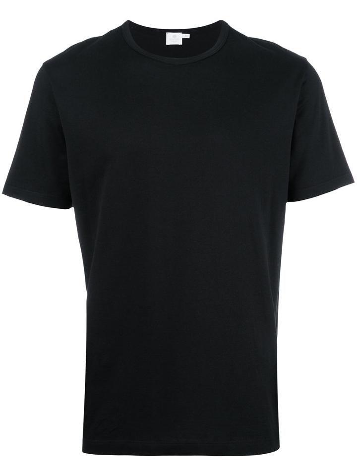 Sunspel Plain T-shirt, Men's, Size: Small, Black, Cotton