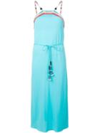 Emilio Pucci Turquoise Embellished Belted Midi Dress - Blue
