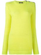 Balmain Long Crew-neck Jumper - Yellow & Orange