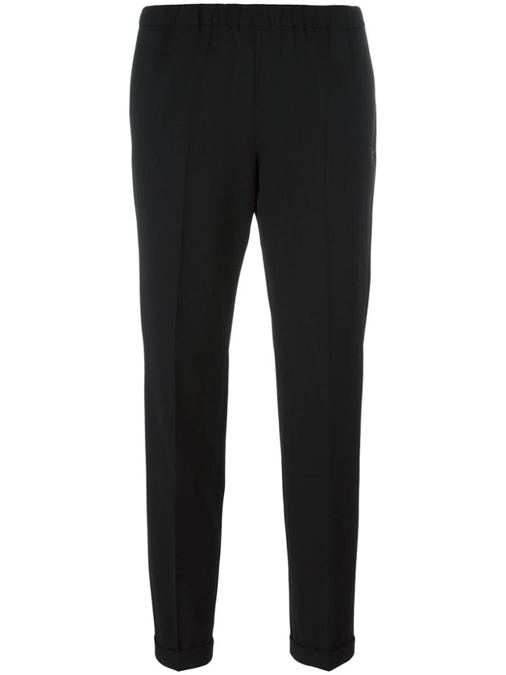 Alberto Biani Pleated Tapered Trousers - Black