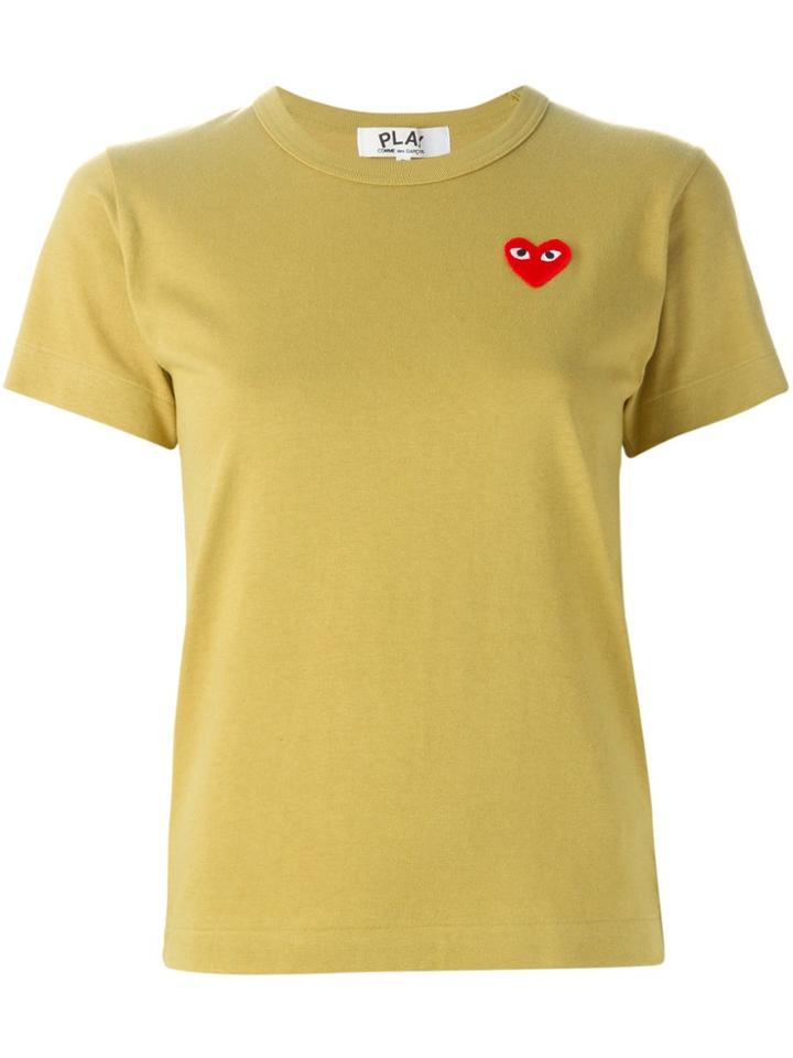 Comme Des Garçons Play Logo Patch T-shirt - Yellow & Orange