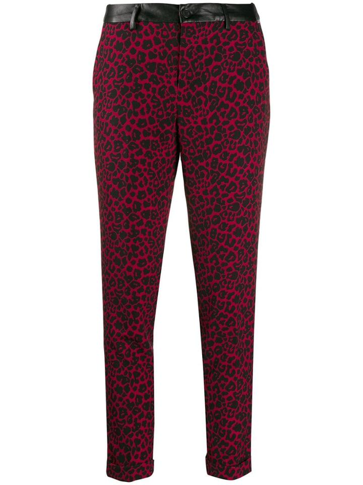 Liu Jo Leopard Print Trousers - Red