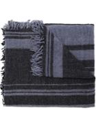 1-100 Striped Scarf, Adult Unisex, Grey, Cashmere/virgin Wool