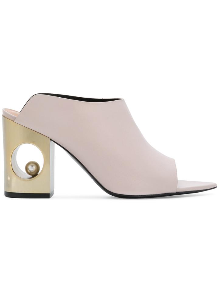 Coliac Sphere Heel Mules - Pink & Purple