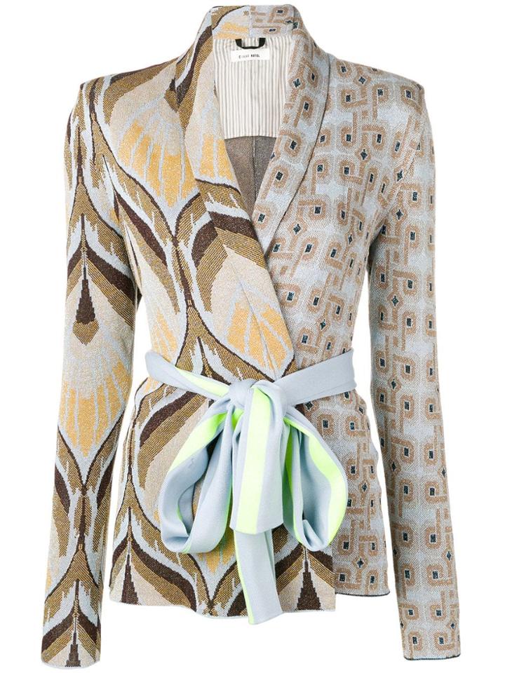 Circus Hotel Belted Knit Blazer - Blue