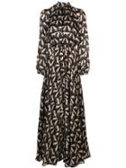 Milly Leopard Print Long Dress - Black