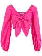 Nk Knot Cropped Blouse - Pink