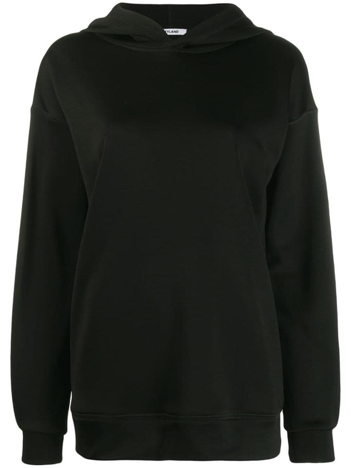 Styland Logo Sleeve Print Hoodie - Black