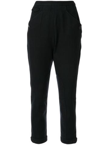 Hermès Pre-owned Cropped Trousers - Black