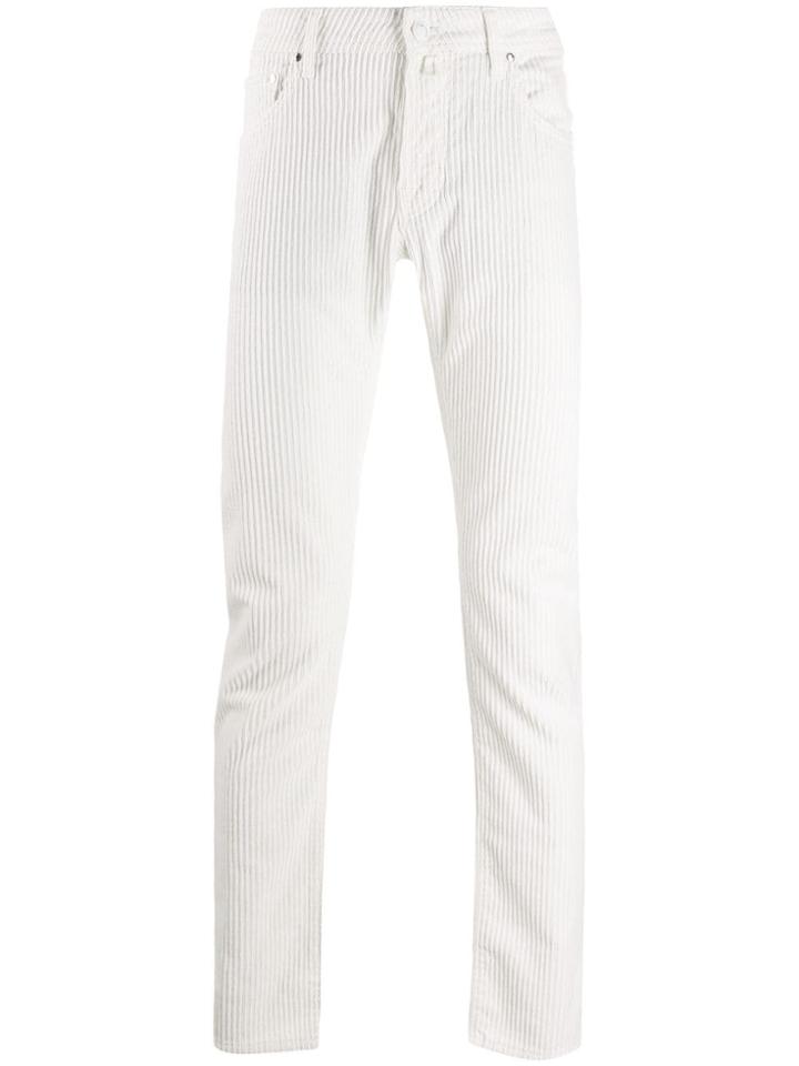 Jacob Cohen Corduroy Straight Leg Jeans - White