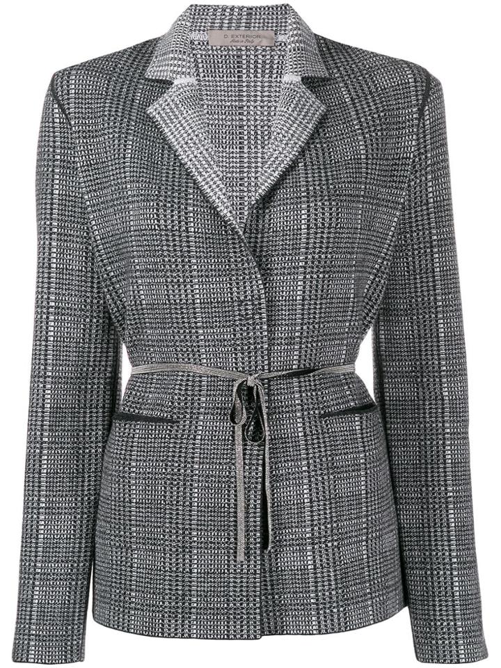 D.exterior Belted Knit Blazer - Black