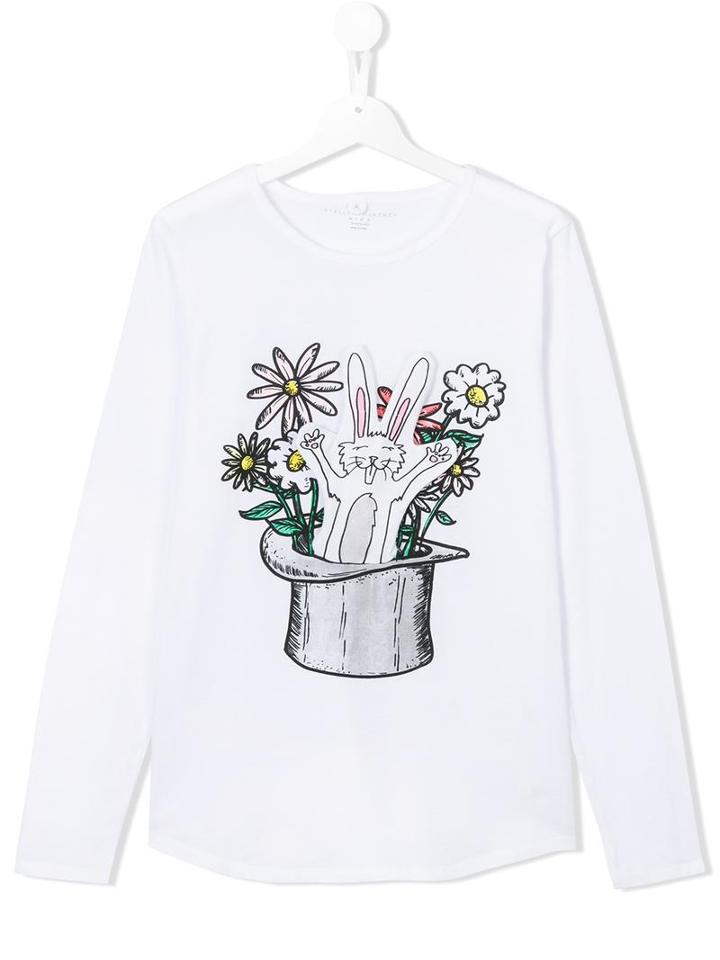 Stella Mccartney Kids 'barley' Rabbit In A Hat T-shirt, Girl's, Size: 14 Yrs, White
