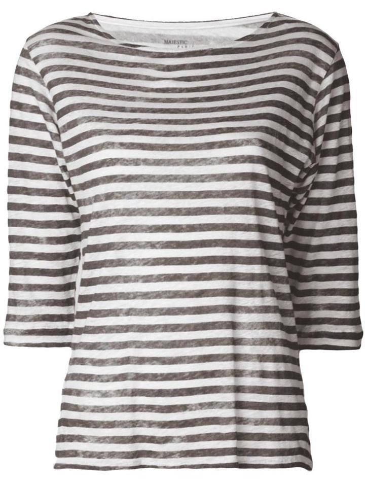 Majestic Filatures Striped Boat Neck Shirt
