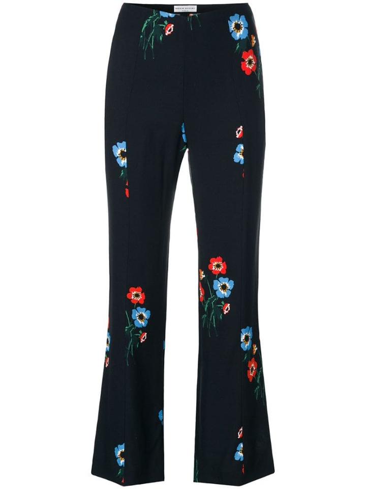 Sonia Rykiel Floral Print Flared Trousers - Blue