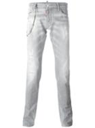 Dsquared2 - Slim Distressed Chain Jeans - Men - Cotton/spandex/elastane - 52, Grey, Cotton/spandex/elastane