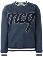 Mcq Alexander Mcqueen Towelling Logo Sweatshirt, Women's, Size: Medium, Blue, Cotton/viscose