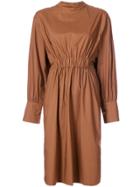 Marni Gathered Shirt Dress - Brown