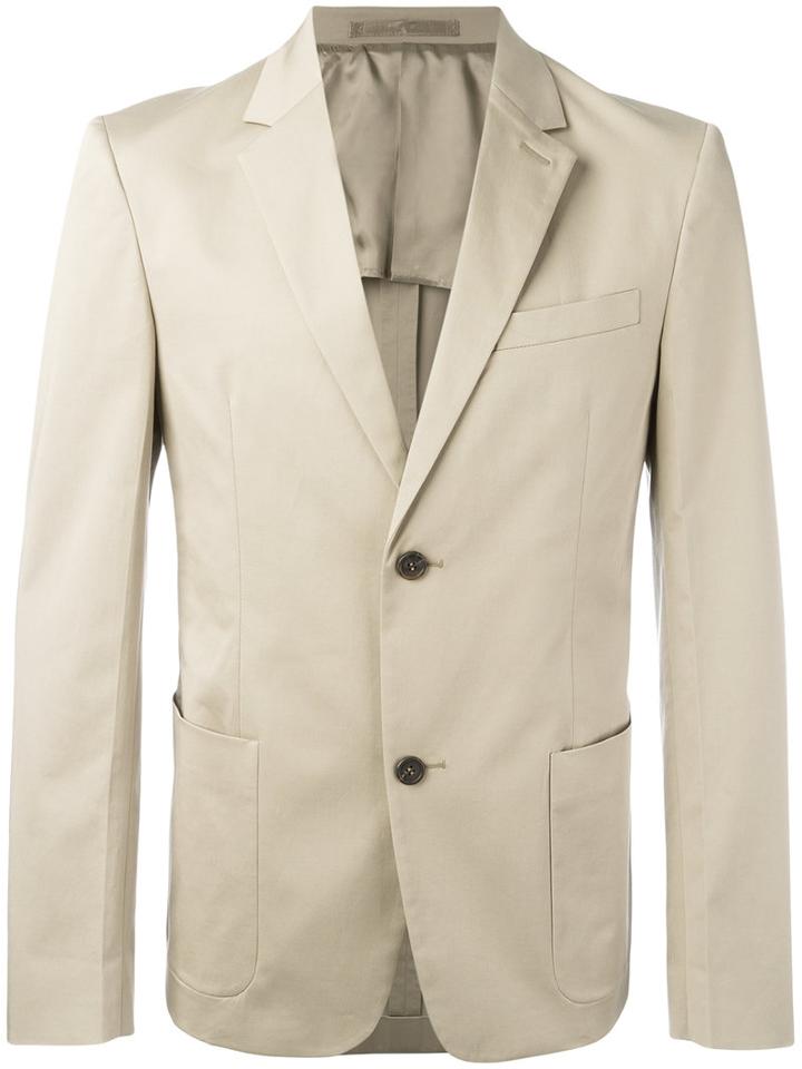 Prada Two-button Blazer, Men's, Size: 50, Nude/neutrals, Cotton/spandex/elastane