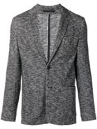 Z Zegna Melange Woven Blazer - Black
