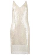 Haney - Laura Sequin Embellished Slip Dress - Women - Silk/polyester/sequin - 8, Women's, Nude/neutrals, Silk/polyester/sequin