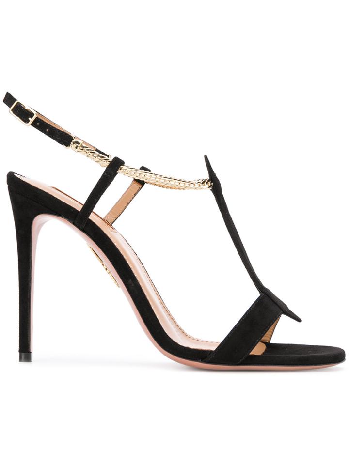 Aquazzura Leather Sandal - Black