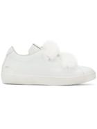 Leather Crown Strapped Sneakers - White