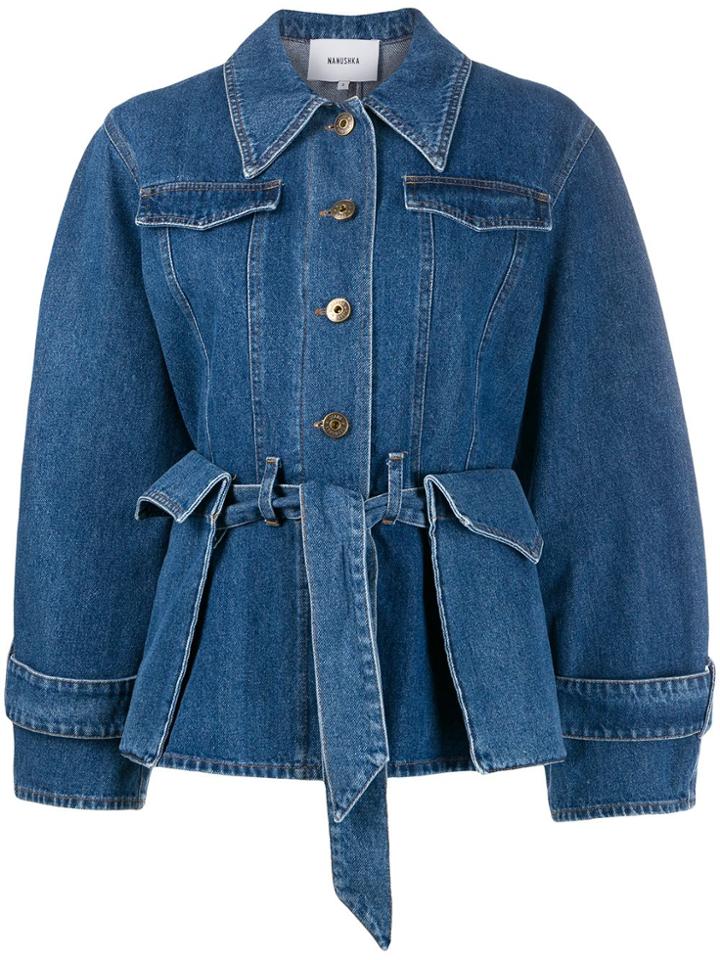 Nanushka Flying Pocket Denim Jacket - Blue