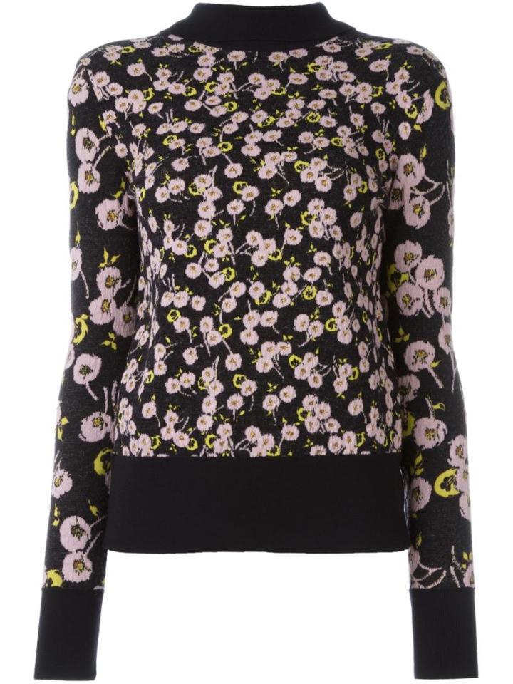 Marni Floral Knitted Top, Women's, Size: 40, Black, Polyamide/wool/alpaca/virgin Wool