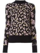 Marni Floral Knitted Top, Women's, Size: 40, Black, Polyamide/wool/alpaca/virgin Wool