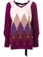 Ballantyne Diamond Knit Sweater - Pink