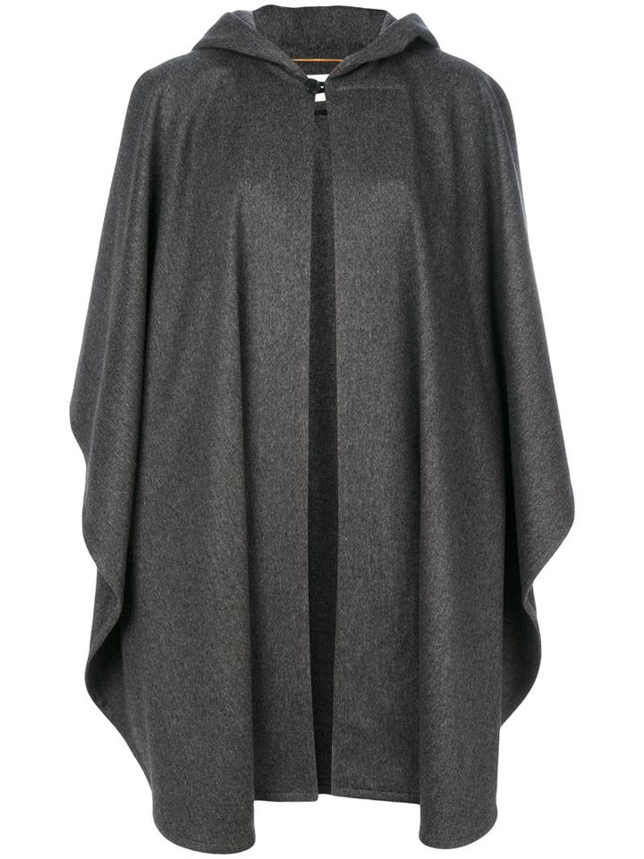 Saint Laurent - Oversized Hooded Cape - Women - Cotton/cupro/virgin Wool - One Size, Grey, Cotton/cupro/virgin Wool