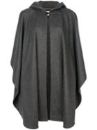 Saint Laurent - Oversized Hooded Cape - Women - Cotton/cupro/virgin Wool - One Size, Grey, Cotton/cupro/virgin Wool
