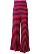 Sonia Rykiel Striped Flared Trousers, Women's, Size: Small, Red, Polyester/cashmere/virgin Wool