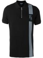Emporio Armani Zipped Polo Shirt, Men's, Size: Large, Black, Cotton